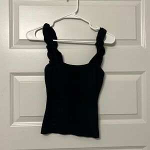 Boutique tank top with ruffle straps; size small. Worn once